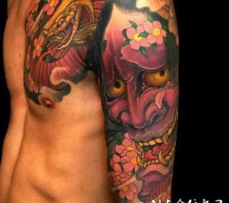 经典般若花臂纹身