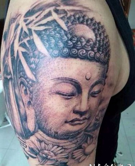 经典手臂佛像纹身