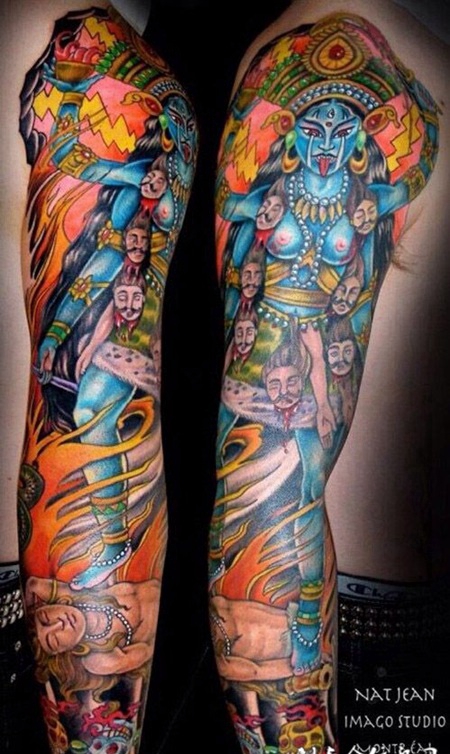 把幸运女神纹在手臂上