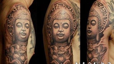 手臂霸气的弥勒佛纹身
