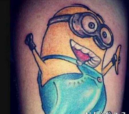 呆萌小黄人手臂彩纹