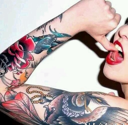 炫彩艺术花臂刺青纹身