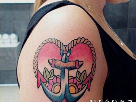 水手系列手臂船锚纹身