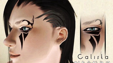 动漫角色人物脸部简约纹身图案