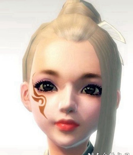 动漫人物清新简约面部纹身图案