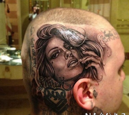 脸部性感女郎刺青图案