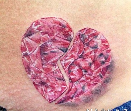 碎裂艺术腹部纹身