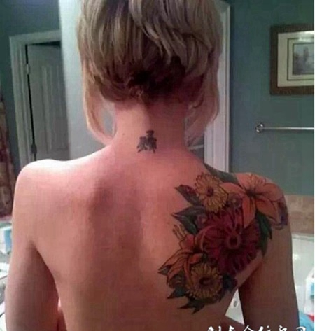 女生肩部个性纹身图案大全