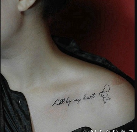 简单爱 肩部清新小纹身