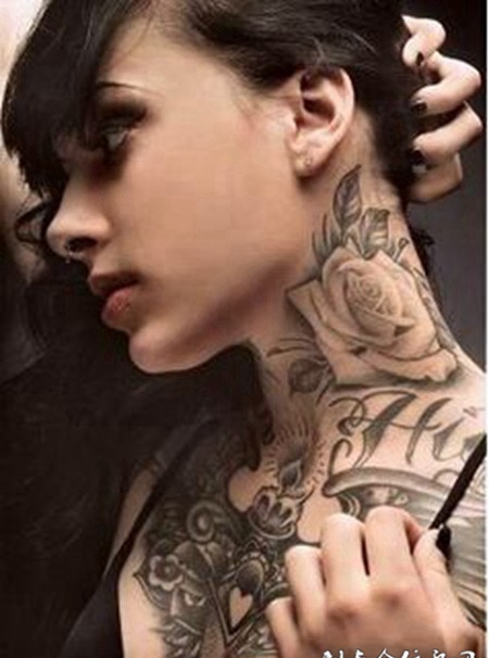 颈部全甲纹身图案大全