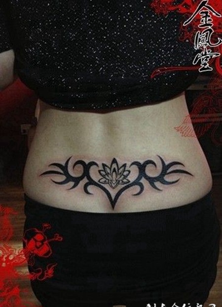 时尚简约腰部凤凰纹身图案