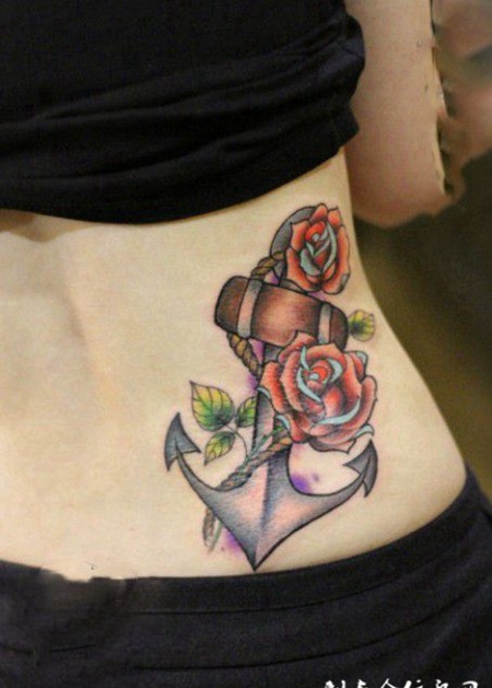 炫彩艺术腰部纹身