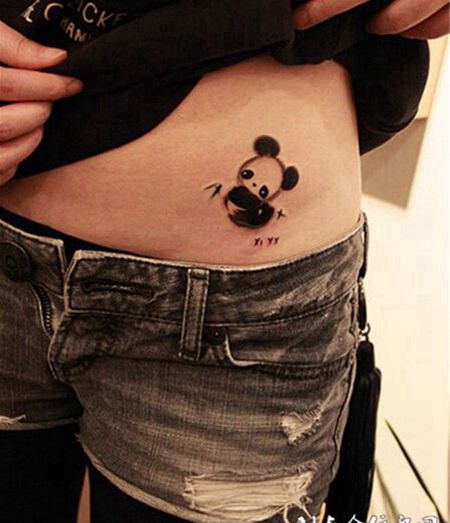 简美动物腰部纹身