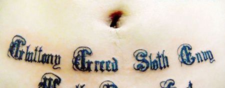 腹部七宗罪纹身图片