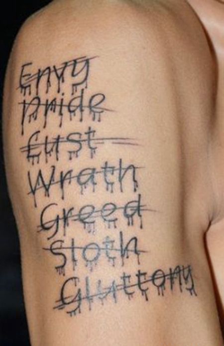 大臂七宗罪纹身图片