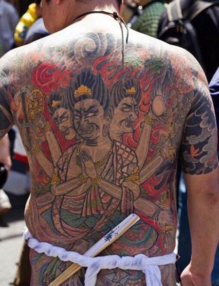 山口组满背纹身图片