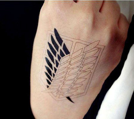 手背进击的巨人纹身图片