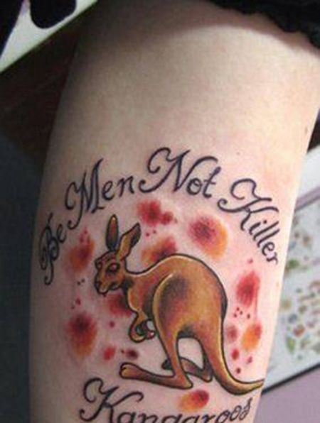 手臂袋鼠纹身纹身图片