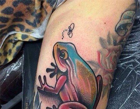 手臂青蛙蚊子纹身图片