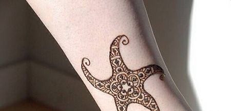 手臂个性的海星纹身图片