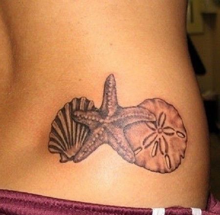 腰部海星纹身图片