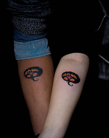 情侣手臂南瓜纹身图片