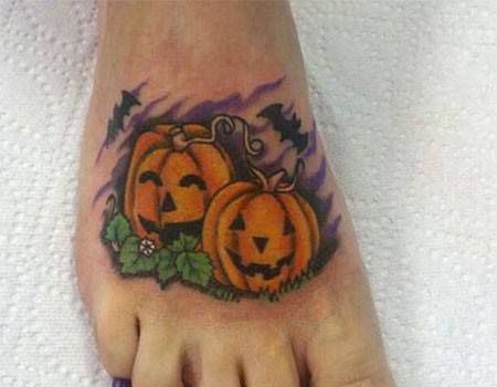 脚背南瓜纹身图片