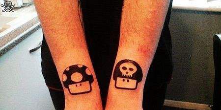 手臂个性卡通蘑菇纹身图片