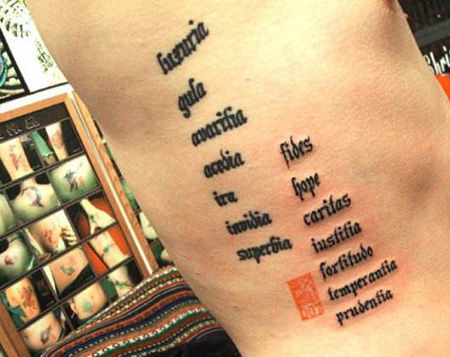 侧腰七宗罪纹身图案