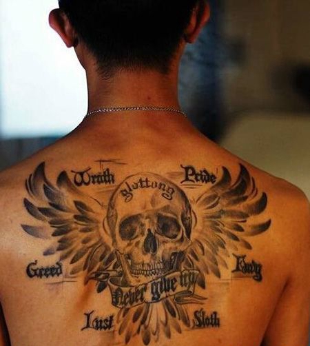 背部个性七宗罪纹身图案