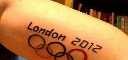 手臂伦敦奥运五环纹身图案