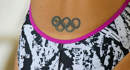 腰部五环纹身图案