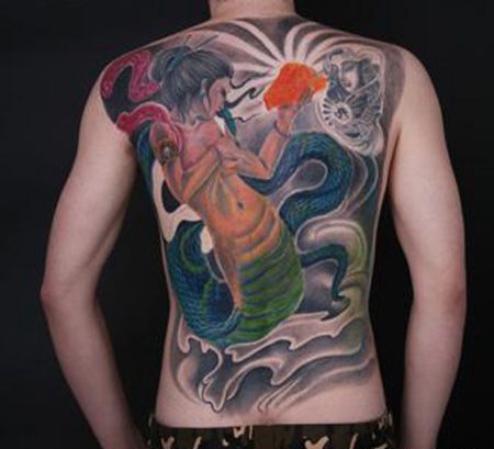 满背女娲纹身图案