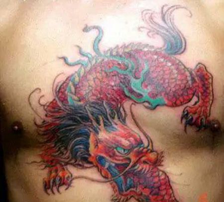 胸前睚眦纹身图案