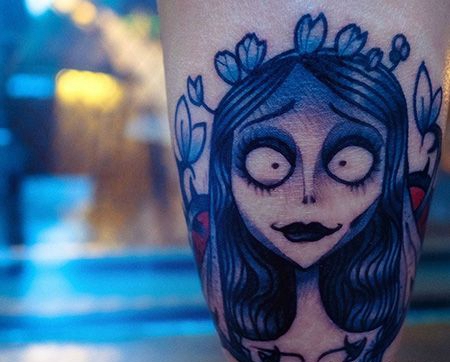 小腿僵尸新娘纹身图案