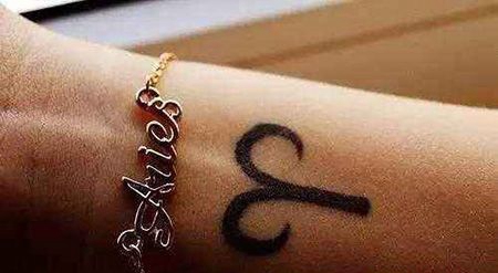 手腕白羊座标志纹身图案