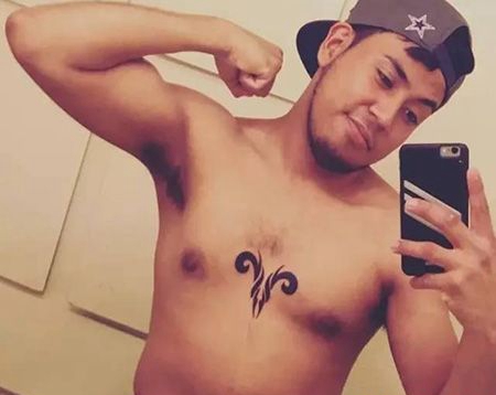 男士胸前白羊座纹身图案