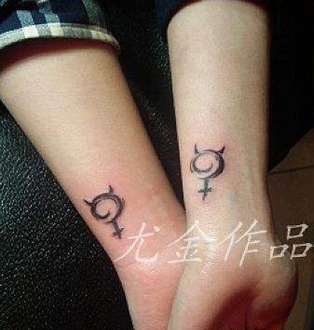 情侣手腕金牛座纹身图案