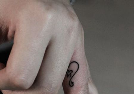 手指狮子座纹身图案