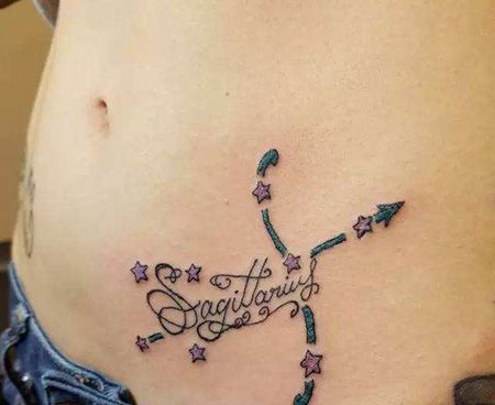 腹部射手座纹身图案