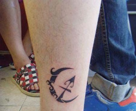 脚踝射手座纹身图案