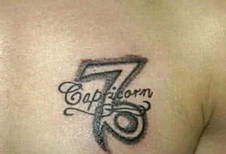 胸前摩羯座纹身图案