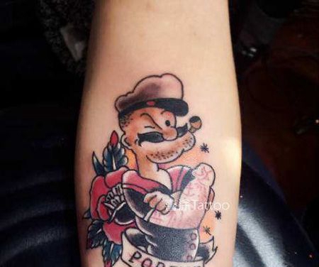 手臂大力水手纹身图案