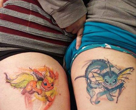 大腿神奇宝贝纹身图案
