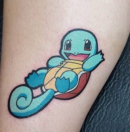 小腿神奇宝贝杰尼龟纹身图案