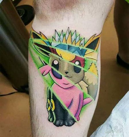 小腿有意思的神奇宝贝纹身图片