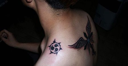 肩部火影忍者标志纹身图案