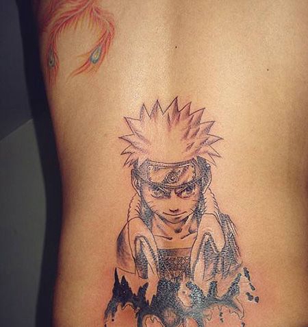腰部火影忍者纹身图案