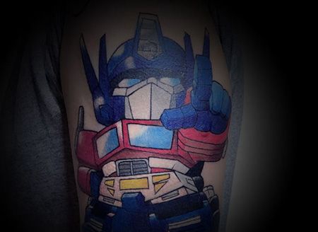 小腿变形金刚纹身图案