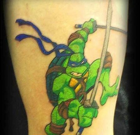 小腿忍者神龟纹身图案
